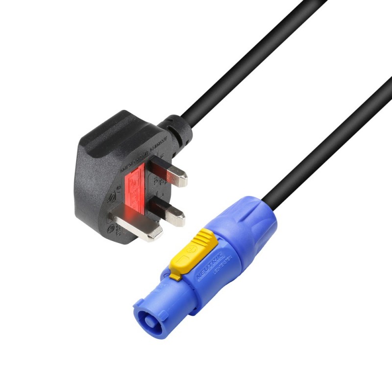 Adam Hall Cables 8101 PCON 0150 GB - Oryginalny kabel sieciowy Neutrik © powerCON Power In to Schuko 1,5 m - 1