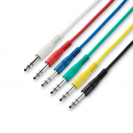 Adam Hall Cables 3 STAR BVV 0015 SET - Zestaw 6 kabli Patch Cables 6,3 mm Jack Stereo 0,15 m - 1