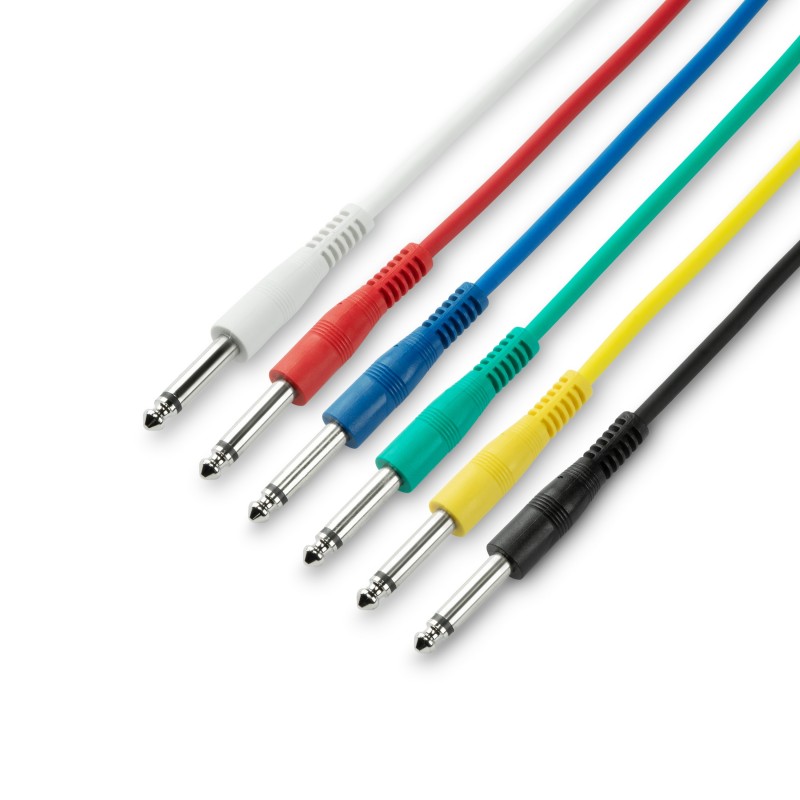 Adam Hall Cables 3 STAR IPP 0030 SET - Zestaw 6 kabli Patch Cables 6,3 mm Jack Mono 0,30 m - 1