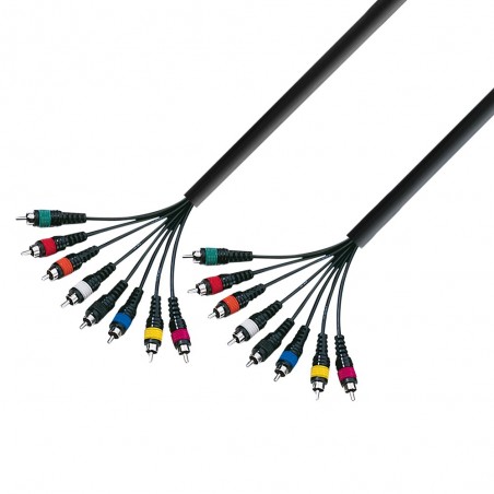 Adam Hall Cables 3 STAR L8 CC 0300 - Kabel Multicore 8 x cinch męskie – 8 x cinch męskie, 3 m - 1