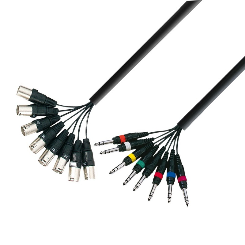 Adam Hall Cables 3 STAR L8 MV 0300 - Kabel Multicore 8 x XLR męskie – 8 x jack stereo 6,3 mm, 3 m - 1