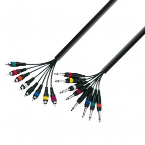 Adam Hall Cables 3 STAR L8 PC 0300 - Kabel Multicore 8 x jack mono 6,3 mm – 8 x cinch męskie, 3 m - 1