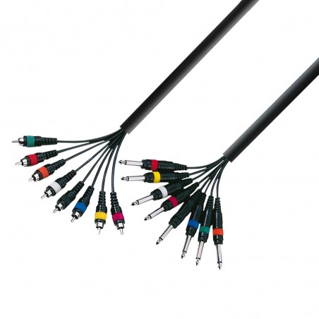 Adam Hall Cables 3 STAR L8 PC 0500 - Kabel Multicore 8 x jack mono 6,3 mm – 8 x cinch męskie, 5 m - 1