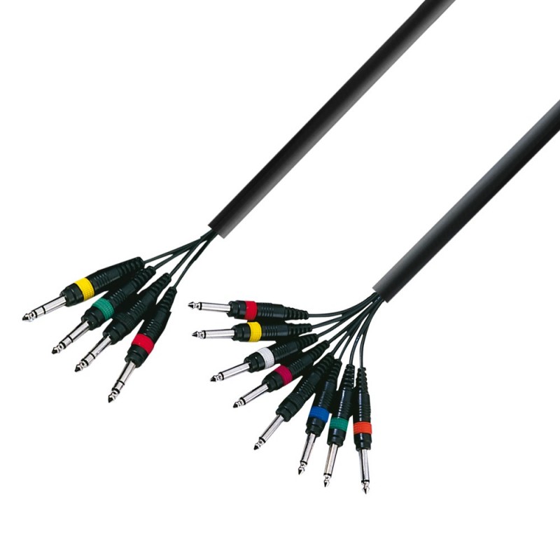 Adam Hall Cables 3 STAR L8 VP0 300 - Kabel Multicore 4 x jack stereo 6,3 mm – 8 x jack mono 6,3 mm, 3 m - 1 Adam Hall Cables 3 STAR L8 VP0 300 - Kabel Multicore 4 x jack stereo 6,3 mm – 8 x jack mono 6,3 mm, 3 m - 1