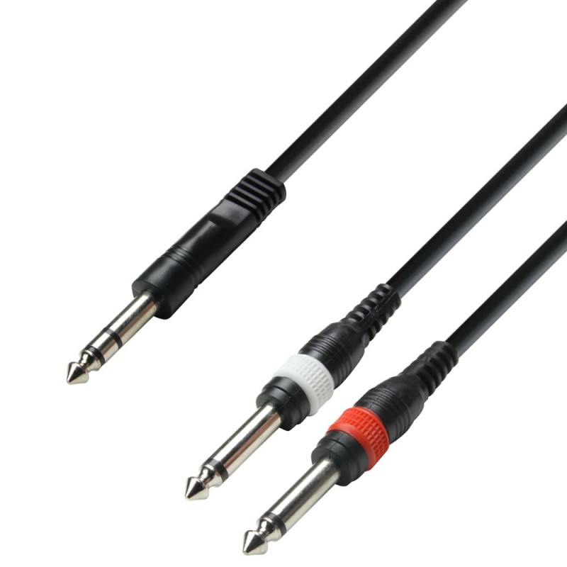 Adam Hall Cables 3 STAR YVPP 0300 - Kabel audio jack stereo 6,3 mm – 2 x jack mono 6,3 mm, 3 m - 1
