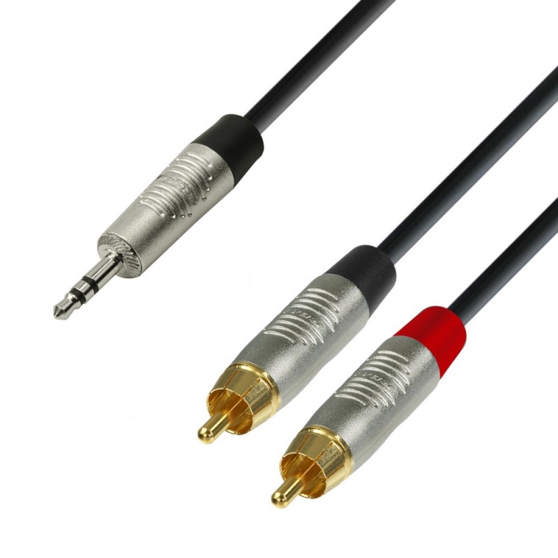 Adam Hall Cables 4 STAR YWCC 0090 - Kabel audio REAN jack stereo 3,5 mm – 2 x cinch męskie, 0,9 m - 1 Adam Hall Cables 4 STAR YWCC 0090 - Kabel audio REAN jack stereo 3,5 mm – 2 x cinch męskie, 0,9 m - 1