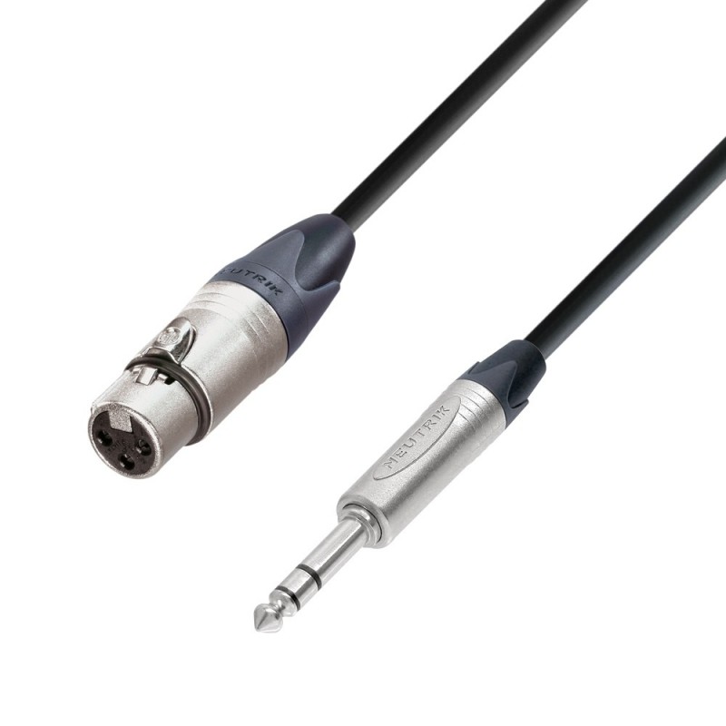 Adam Hall Cables 5 STAR BFV 1000 - Kabel mikrofonowy Neutrik XLR żeńskie – jack stereo 6,3 mm, 10 m - 1