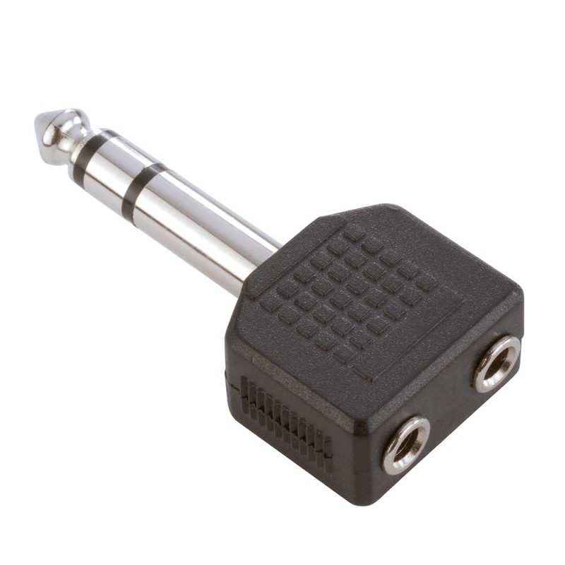 Adam Hall Connectors 7545 - Adapter typu Y 2 x jack stereo 3,5 mm żeński na jack stereo 6,3 mm męski - 1