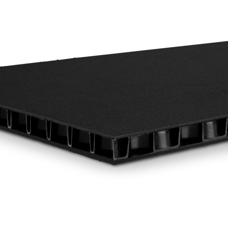 Adam Hall Hardware 0594 BB - Płyta komorowa z polipropylenu SolidLite® czarny / czarny 9,4 mm, 2500 x 1250 mm - 2