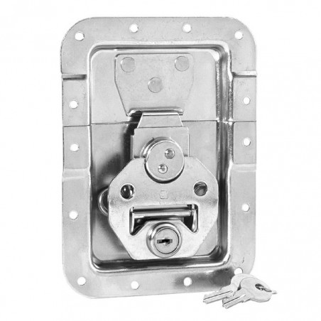 Adam Hall Hardware 17251 LS - Zamek motylkowy, duży, sprężynowy, zamykany na klucz, zagięty, głębokość: 14 mm - 1