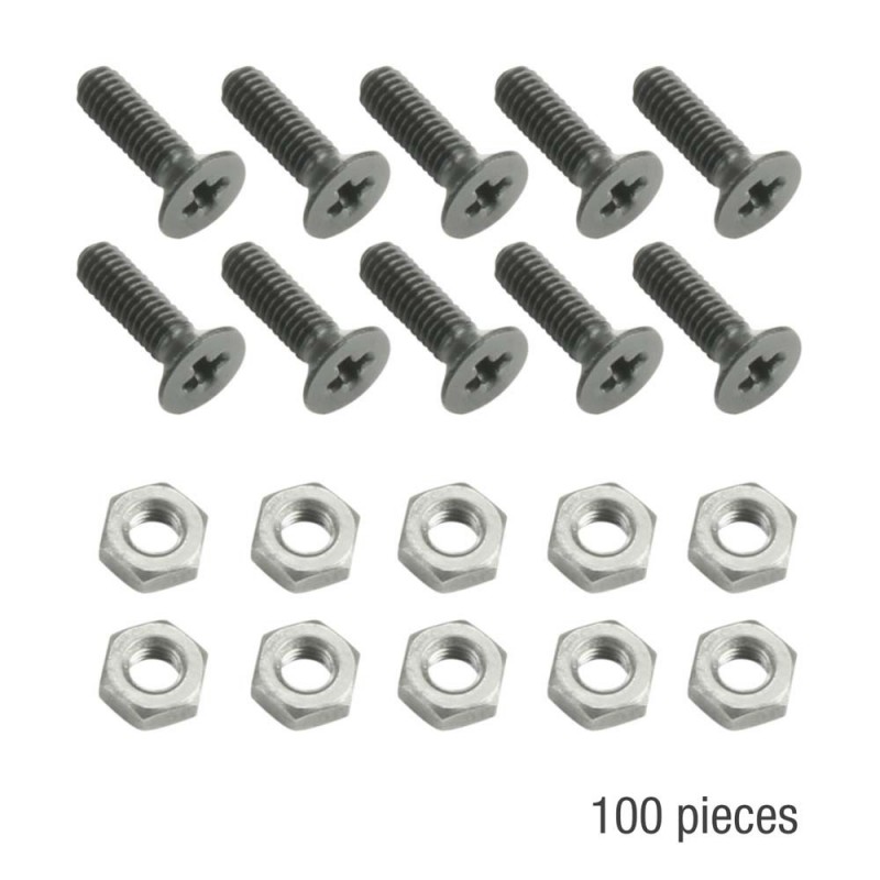 Adam Hall Hardware 5420 BLK M100 AH - Komplet stu czarnych śrub krzyżakowych M3 x 10 z nakrętką do złącza XLR, w woreczku - 1 Adam Hall Hardware 5420 BLK M100 AH - Komplet stu czarnych śrub krzyżakowych M3 x 10 z nakrętką do złącza XLR, w woreczku - 1