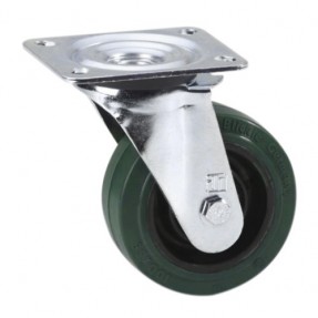 Blickle 37225 - Kółko zwrotne 100 mm z zieloną oponą, wersja ciężka - 1