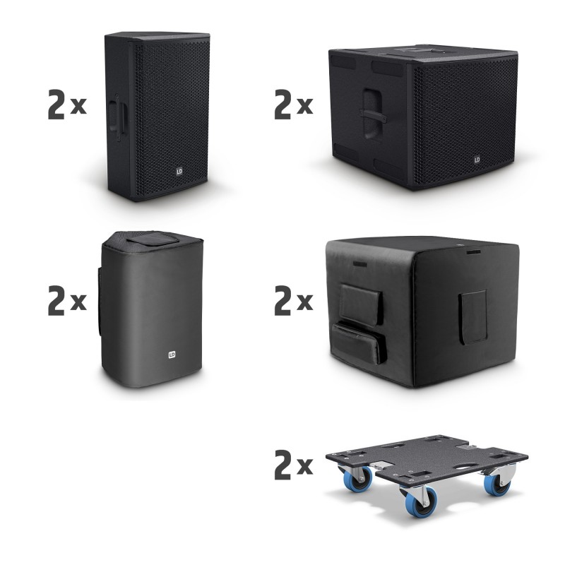 LD Systems STINGER G3 EVENT SET A - 2 x 10" aktywna kolumna głośnikowa + 2 x 15" aktywny subwoofer - 4