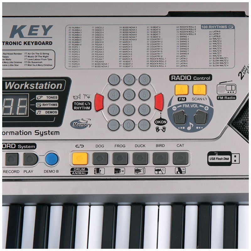 MQ 001 UF Keyboard Klawisze Organy Z Mikrofonem Dla Dzieci USB Mp3 Radio - 5