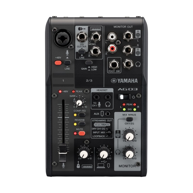 Yamaha AG03MK2 BL - mikser audio do streamingu z interfejsem audio USB - 1