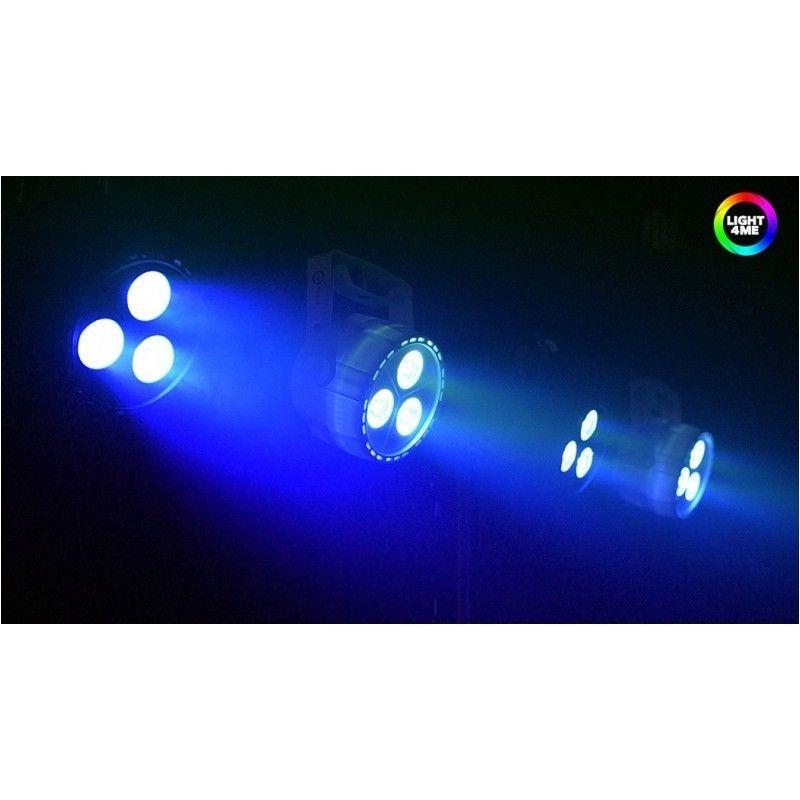LIGHT4ME TRI PAR 3x4W  BLACK - LED RGBW mocny mobilny - 5