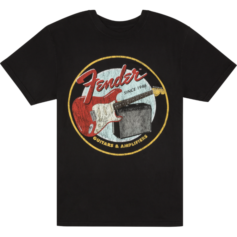 Fender 1946 Guitars & Amplifiers T-Shirt, Vintage Black, L - koszulka L - 1 Fender 1946 Guitars & Amplifiers T-Shirt, Vintage Black, L - koszulka L - 1