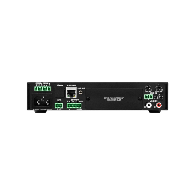 AUDAC MFA216 - rozwiązanie audio all-in-one - 2 x 80W @ 4 Ohm - 160W @ 70/100V - 2