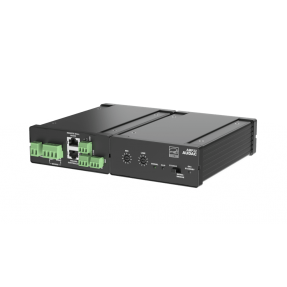 AUDAC AMP22 - mini wzmacniacz stereo 2 x 15W - zbalansowane wejście liniowe i mikrofonowe + WP2xx - 1