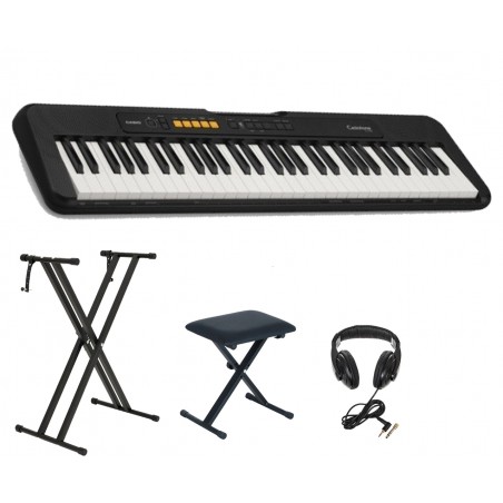 Keyboard Casio CT-S100 BK +Statyw +Ława +Słuchawki - 1