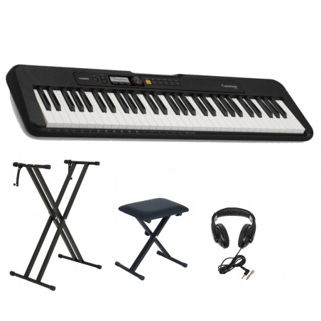 Keyboard Casio CT-S200 BK +Statyw +Ława +Słuchawki - 1