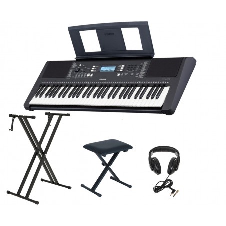 Keyboard Yamaha PSR-E373 +Statyw +Ława +Słuchawki - 1