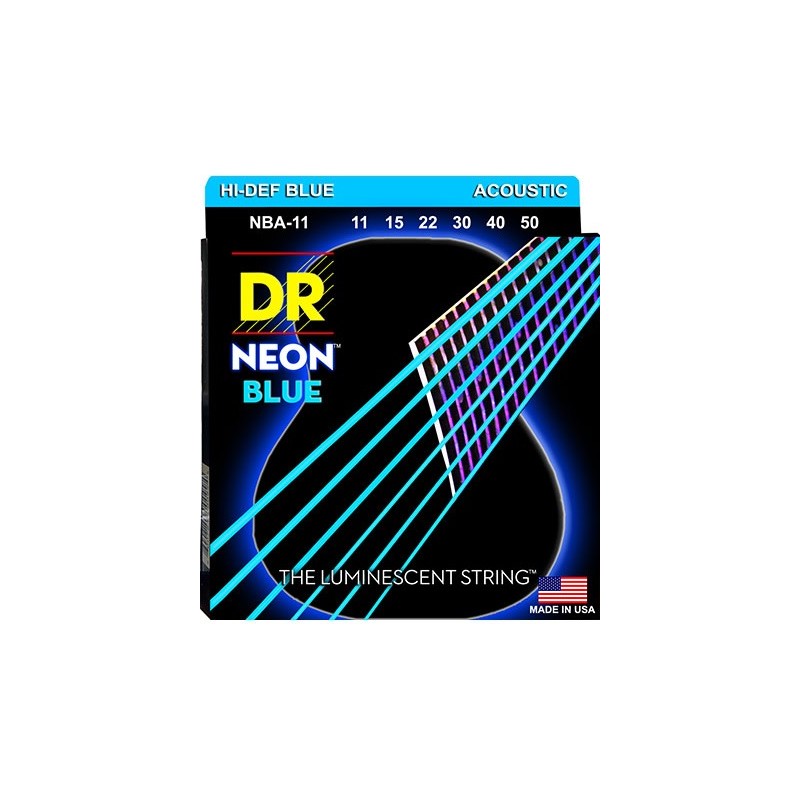 DR NBA 11-50 Neon Blue - Struny Do Gitary Elektrycznej - 1