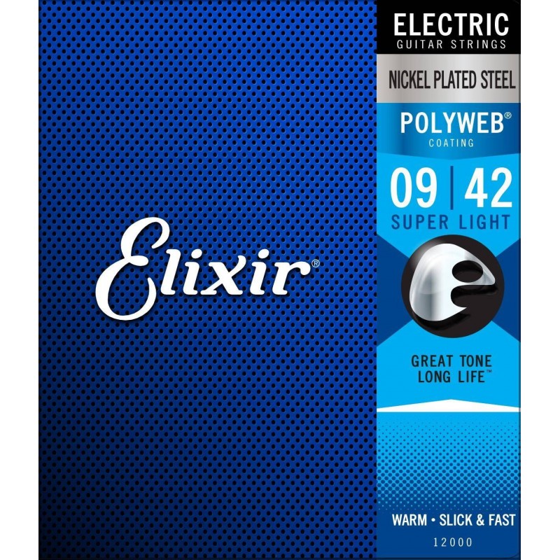 Elixir 12000 PolyWeb Super Light 9-42 - Struny do elektryka - 2