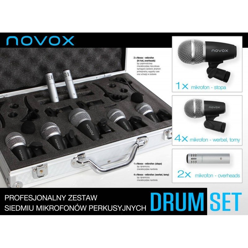 Novox Drum Set - zestaw 7x mikrofonów perkusyjnych - 5