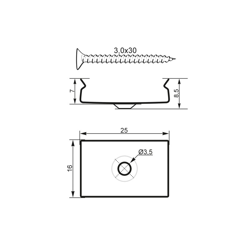 EUROLITE Mounting Bracket for U-Profil 20mm Metal - 2