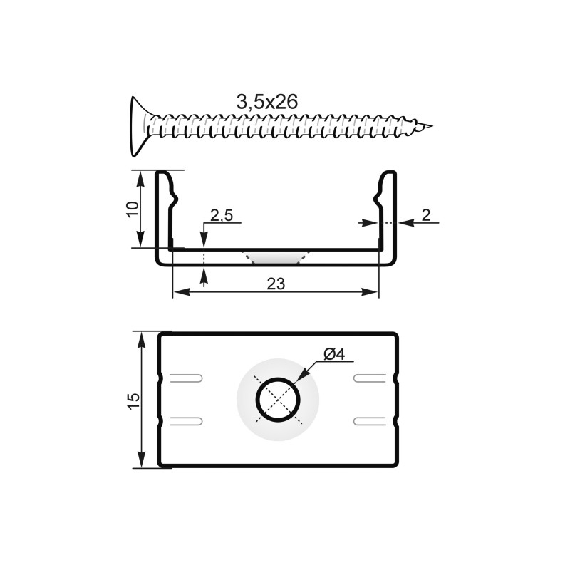 EUROLITE Mounting Bracket for U-Profil 20mm Plastic - 2 EUROLITE Mounting Bracket for U-Profil 20mm Plastic - 2