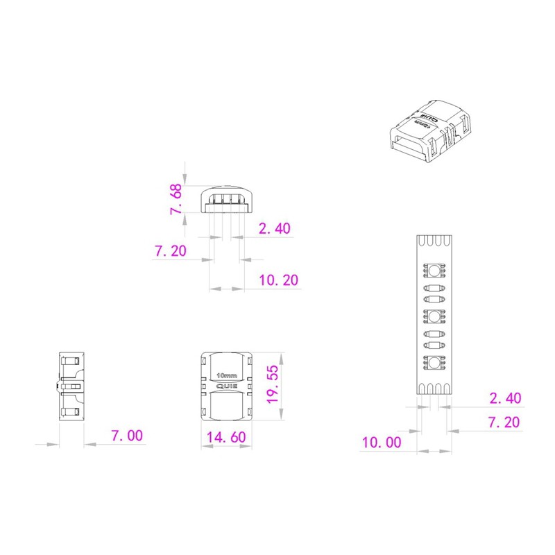 EUROLITE LED Strip Connector 4Pin 10mm - 3 EUROLITE LED Strip Connector 4Pin 10mm - 3