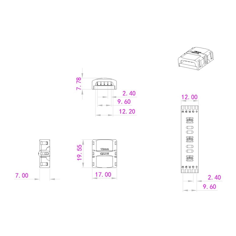 EUROLITE LED Strip Connector 5Pin 12mm - 3