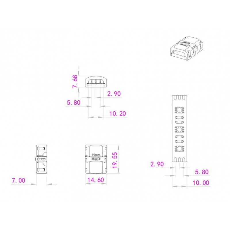 EUROLITE LED Strip Connector 3Pin 10mm - 3 EUROLITE LED Strip Connector 3Pin 10mm - 3
