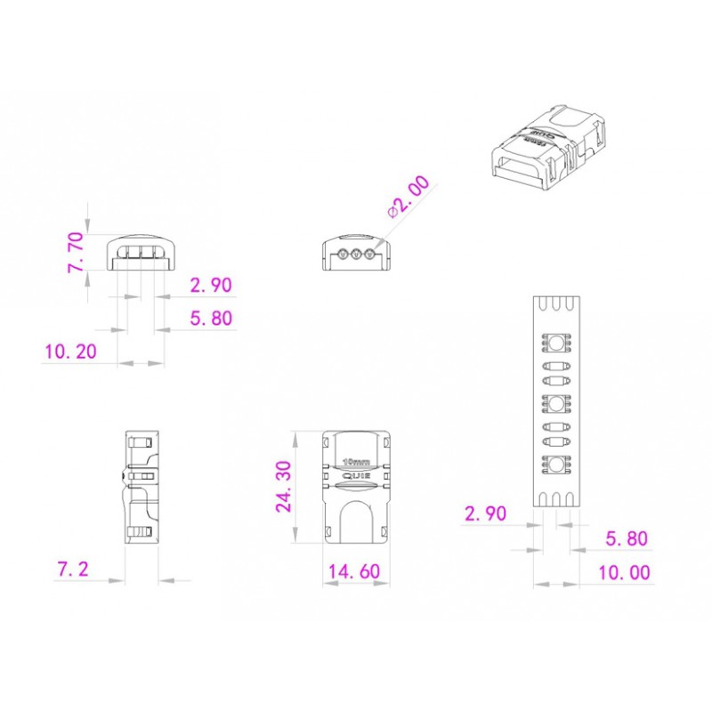 EUROLITE LED Strip flexible Connector 3Pin 10mm - 4