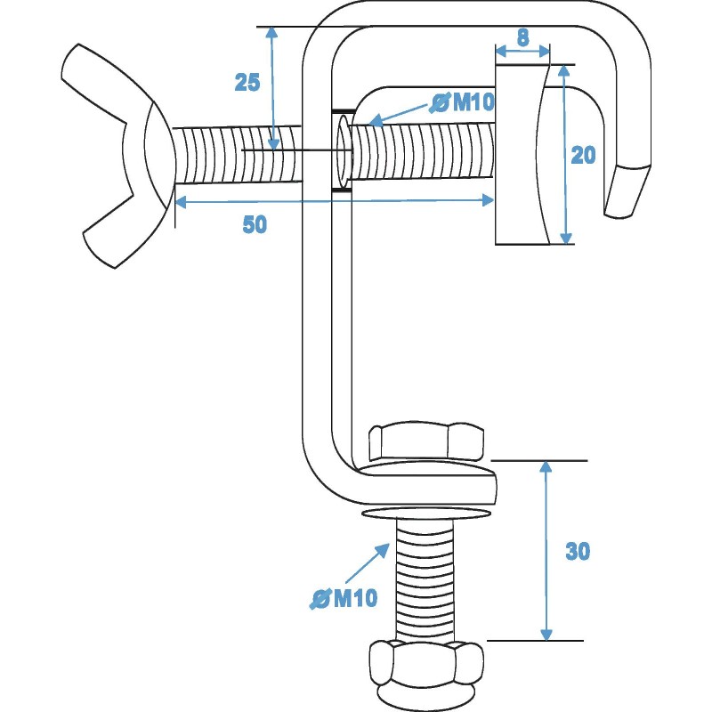 EUROLITE TH-52 Theatre Clamp silver - 2 EUROLITE TH-52 Theatre Clamp silver - 2
