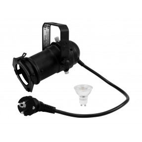 EUROLITE Set PAR-16 Spot GU-10 black + GU-10 230V LED SMD 7W 6400K - 1