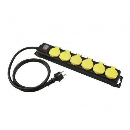 EUROLITE Distributor 6-fold IP44 bk 1.5m - 1