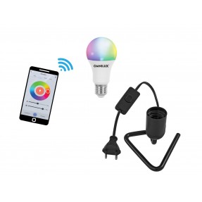 EUROLITE Set LED E27 RGB/WW/CW WiFi + Triangle base black - 1