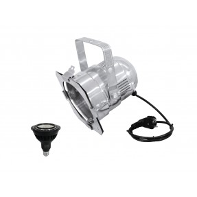 EUROLITE Set PAR-38 Spot sil + PAR-38 230V COB 18W E-27 LED 1800-3000k dim2warm - 1