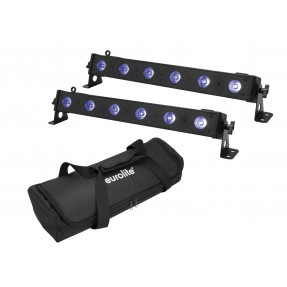 EUROLITE Set 2x LED BAR-6 QCL RGB+UV Bar + Soft-Bag - 1