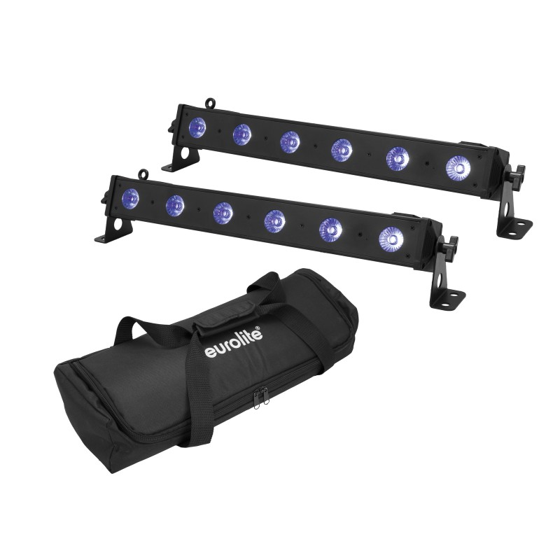 EUROLITE Set 2x LED BAR-6 QCL RGB+UV Bar + Soft-Bag - 1 EUROLITE Set 2x LED BAR-6 QCL RGB+UV Bar + Soft-Bag - 1