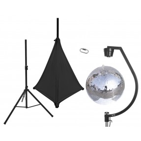 EUROLITE Set Mirror ball 50cm with stand and tripod cover black - 1