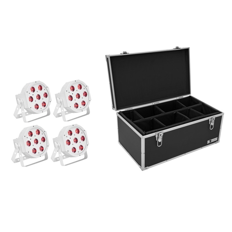 EUROLITE Set 4x LED SLS-7 HCL Floor white + Case - 1 EUROLITE Set 4x LED SLS-7 HCL Floor white + Case - 1