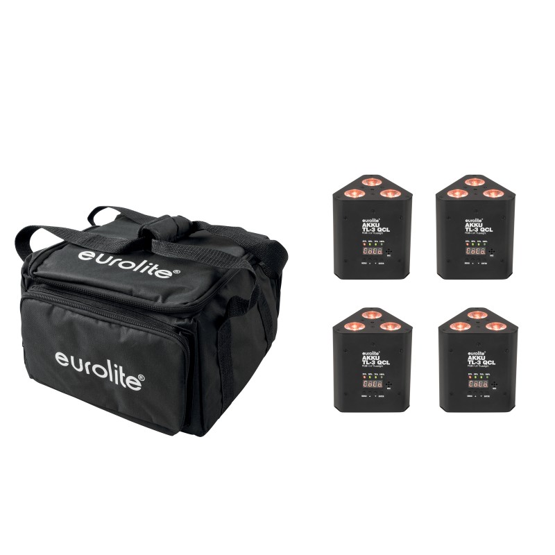 EUROLITE Set 4x AKKU TL-3 QCL RGB+UV Trusslight + SB-4 Soft Bag - 1 EUROLITE Set 4x AKKU TL-3 QCL RGB+UV Trusslight + SB-4 Soft Bag - 1