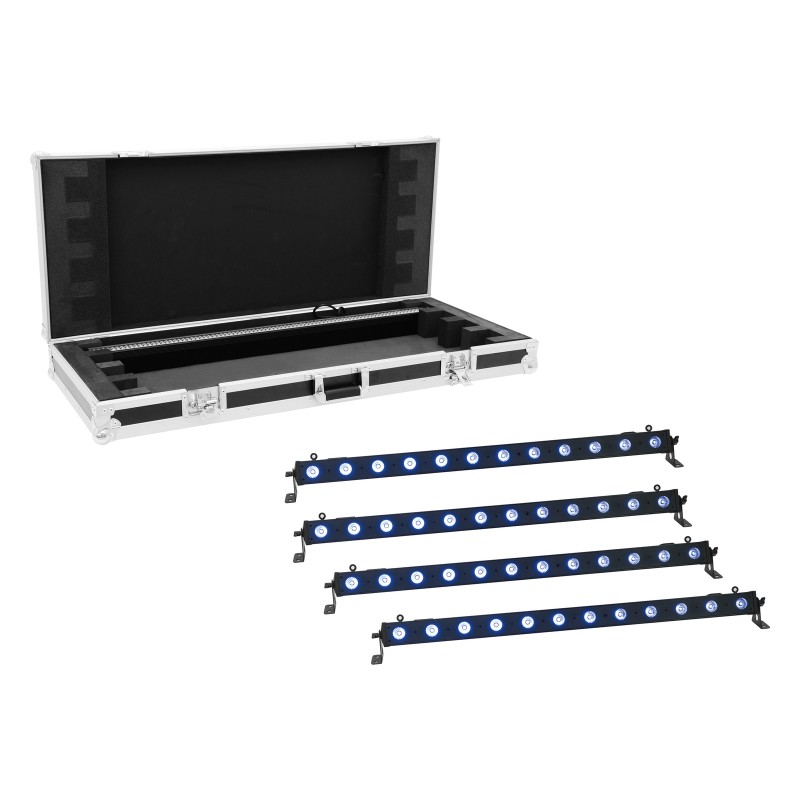 EUROLITE Set 4x LED BAR-12 QCL RGB+UV Bar + Case - 1 EUROLITE Set 4x LED BAR-12 QCL RGB+UV Bar + Case - 1