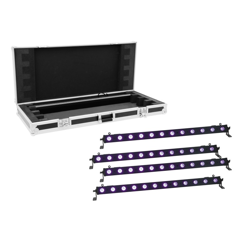 EUROLITE Set 4x LED BAR-12 UV Bar + Case - 1 EUROLITE Set 4x LED BAR-12 UV Bar + Case - 1