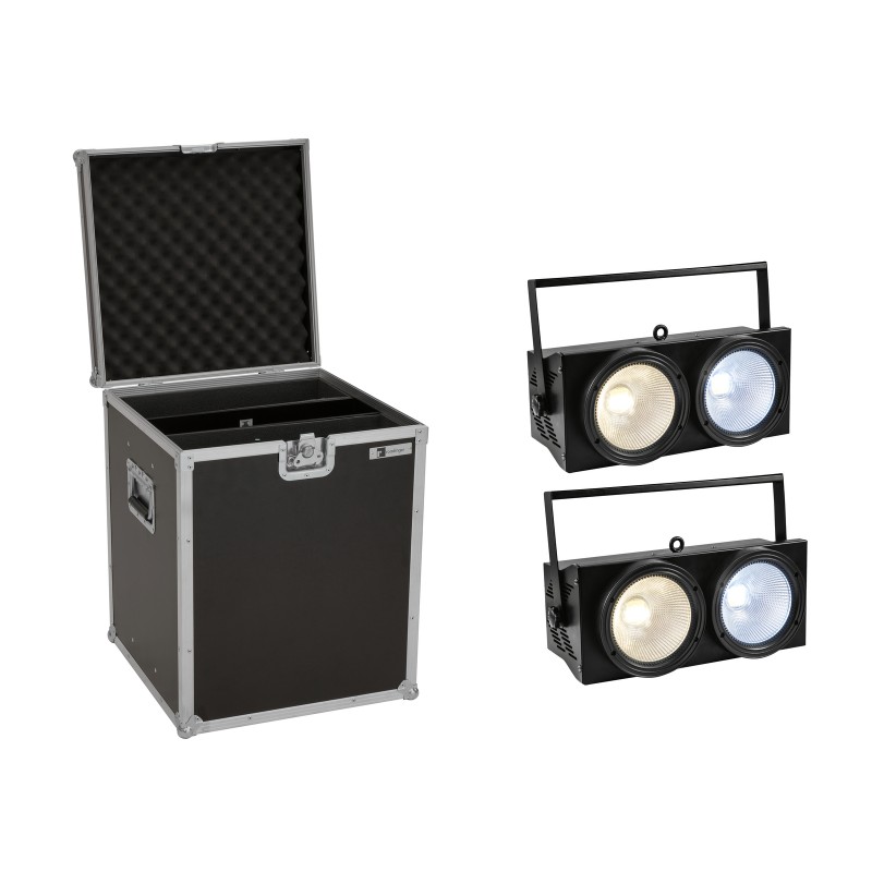 EUROLITE Set 2x Audience Blinder 2x100W LED COB CW/WW + Case - 1 EUROLITE Set 2x Audience Blinder 2x100W LED COB CW/WW + Case - 1