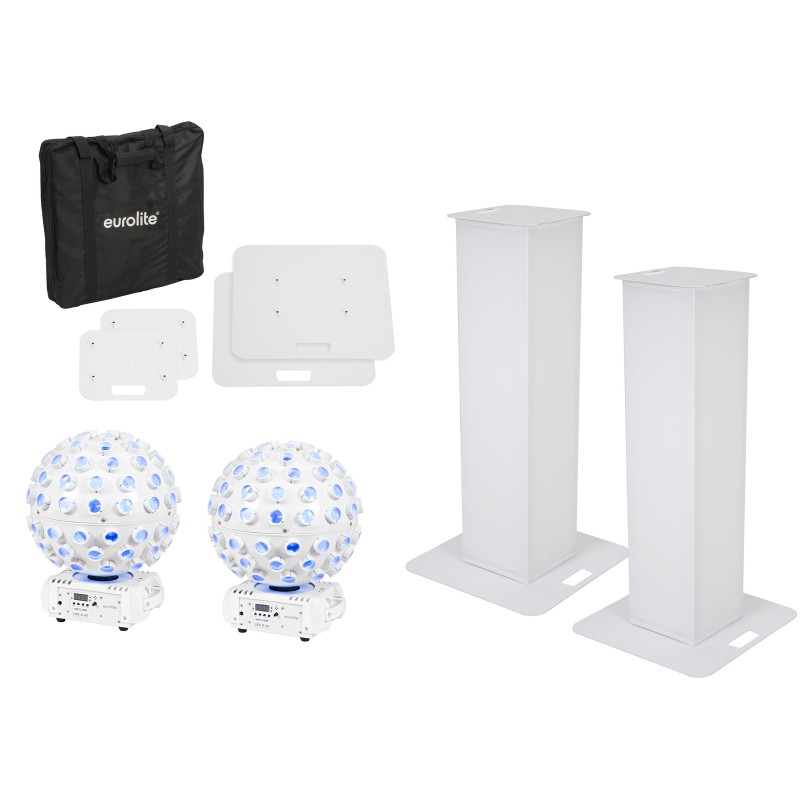 EUROLITE Set 2x Stage Stand 100cm + 2x LED B-40 Beam Effect white - 1 EUROLITE Set 2x Stage Stand 100cm + 2x LED B-40 Beam Effect white - 1