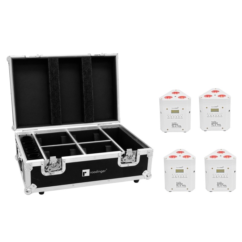 EUROLITE Set 4x AKKU TL-3 TCL white + Case with charging function - 1 EUROLITE Set 4x AKKU TL-3 TCL white + Case with charging function - 1